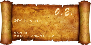 Off Ervin névjegykártya