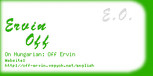 ervin off business card